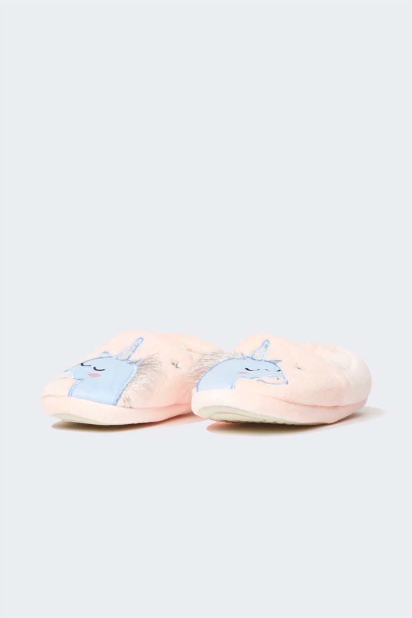 Kız Çocuk - Genç Kız Turuncu Kız Çocuk Düz Taban Ev Terliği