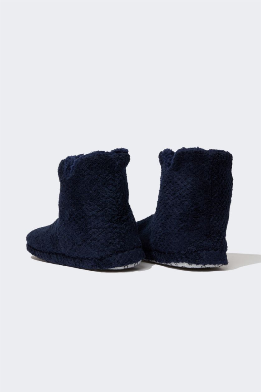 Erkek Çocuk - Genç Erkek Lacivert Erkek Çocuk Pelüş Düz Taban Ev Botu