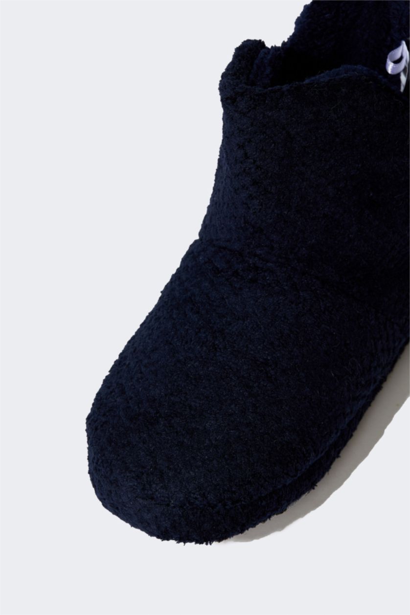 Erkek Çocuk - Genç Erkek Lacivert Erkek Çocuk Pelüş Düz Taban Ev Botu