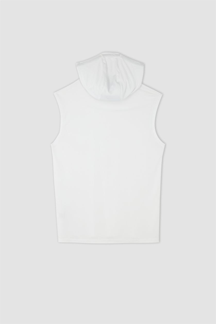 Man White Defacto Fit Comfort Fit Hooded Sports Athlete