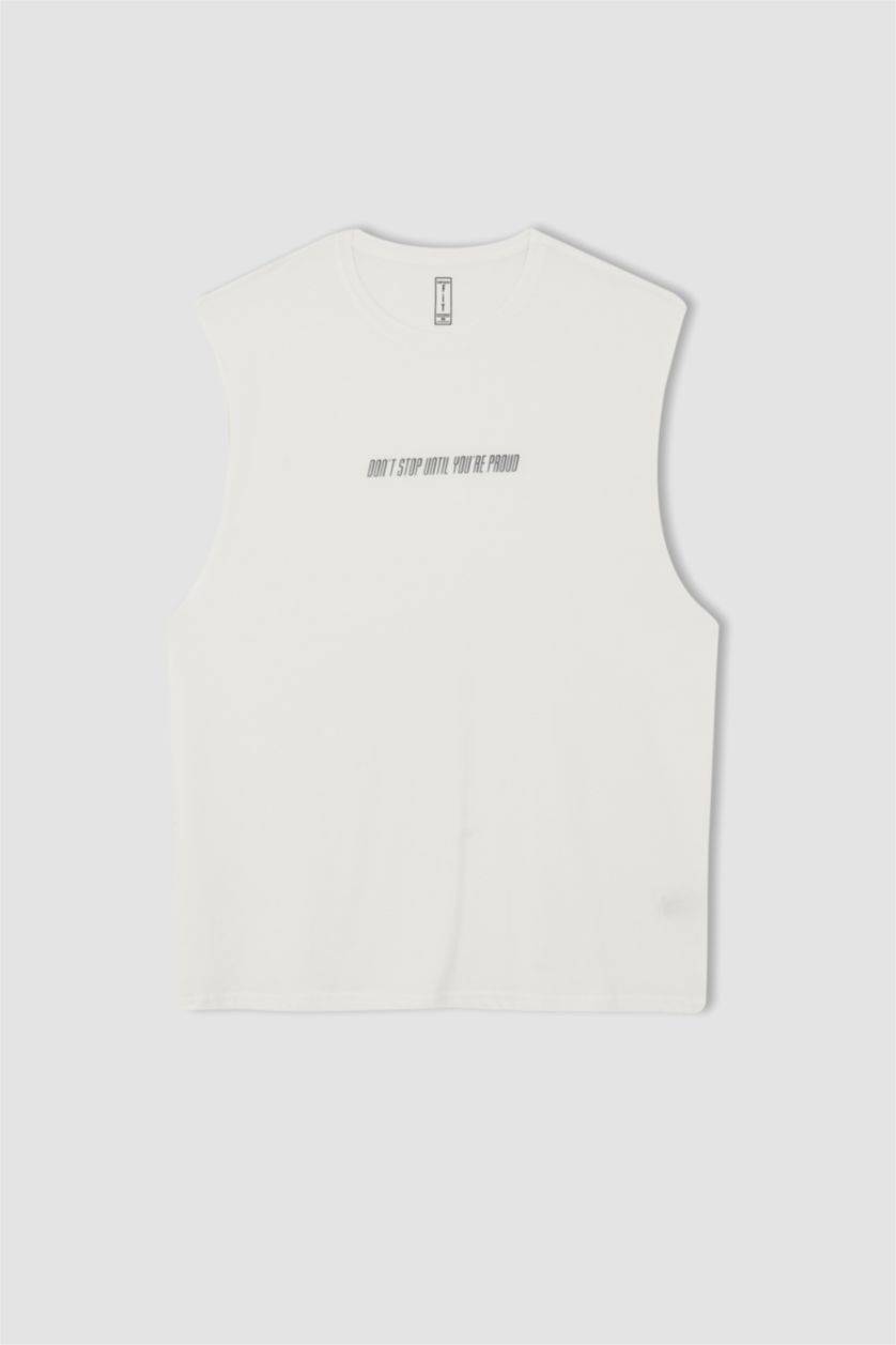 MAN White DeFactoFit Boxy Fit Crew Neck Cotton T Shirt