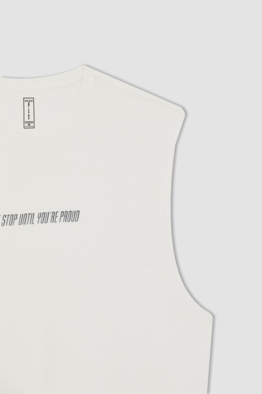 MAN White DeFactoFit Boxy Fit Crew Neck Cotton T Shirt