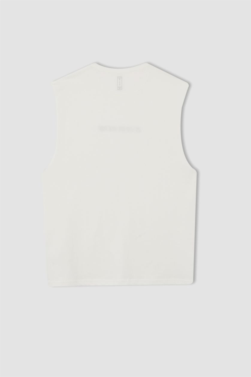 MAN White DeFactoFit Boxy Fit Crew Neck Cotton T Shirt