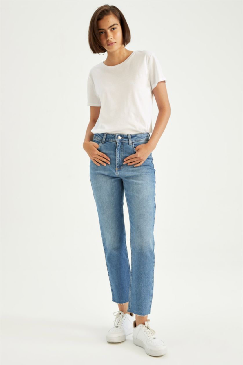 FEMME Bleu Taille haute