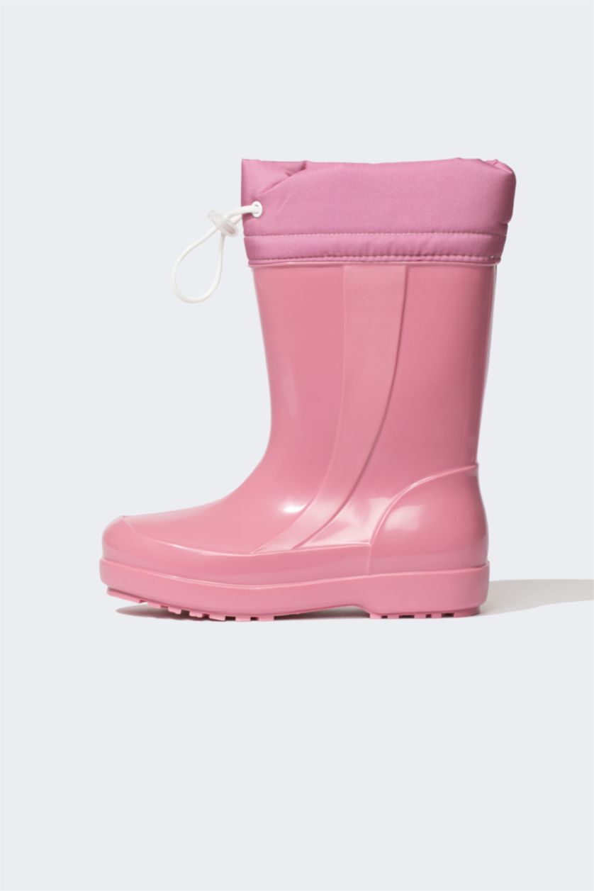 Девочки и подростки Розовый Резиновые сапоги на плоской подошве из искусственной кожи для девочек