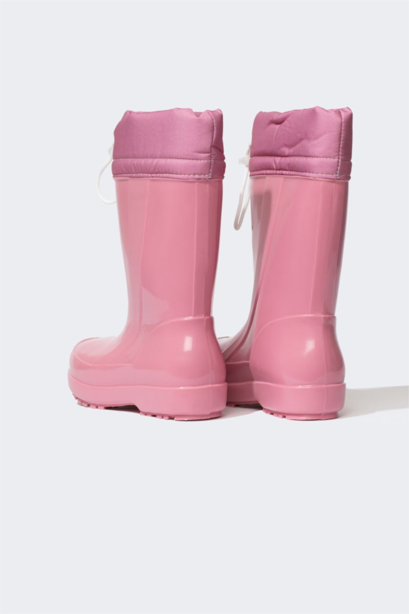 Девочки и подростки Розовый Резиновые сапоги на плоской подошве из искусственной кожи для девочек