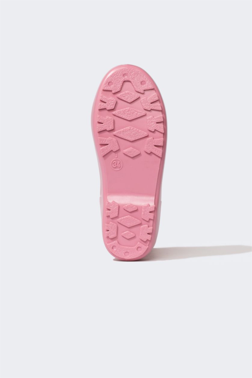 Девочки и подростки Розовый Резиновые сапоги на плоской подошве из искусственной кожи для девочек