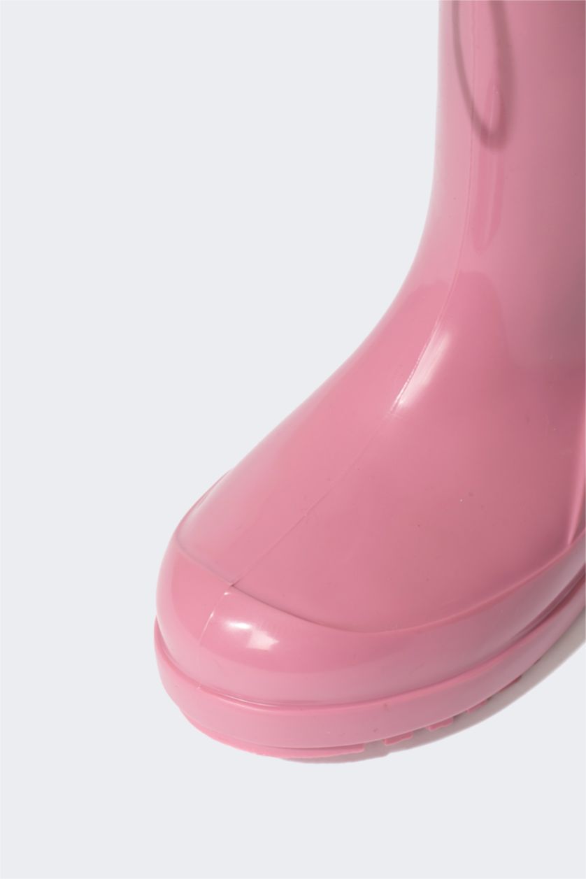 Девочки и подростки Розовый Резиновые сапоги на плоской подошве из искусственной кожи для девочек