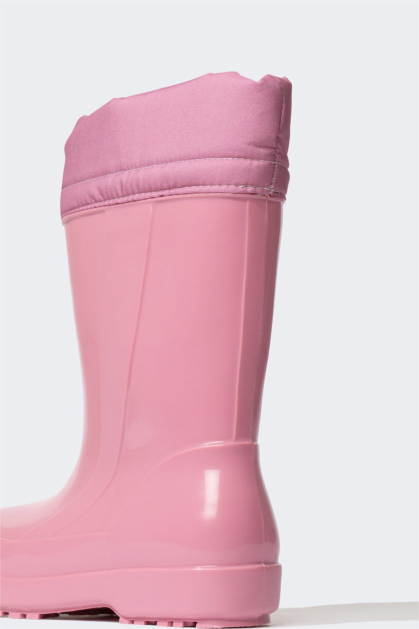 Девочки и подростки Розовый Резиновые сапоги на плоской подошве из искусственной кожи для девочек