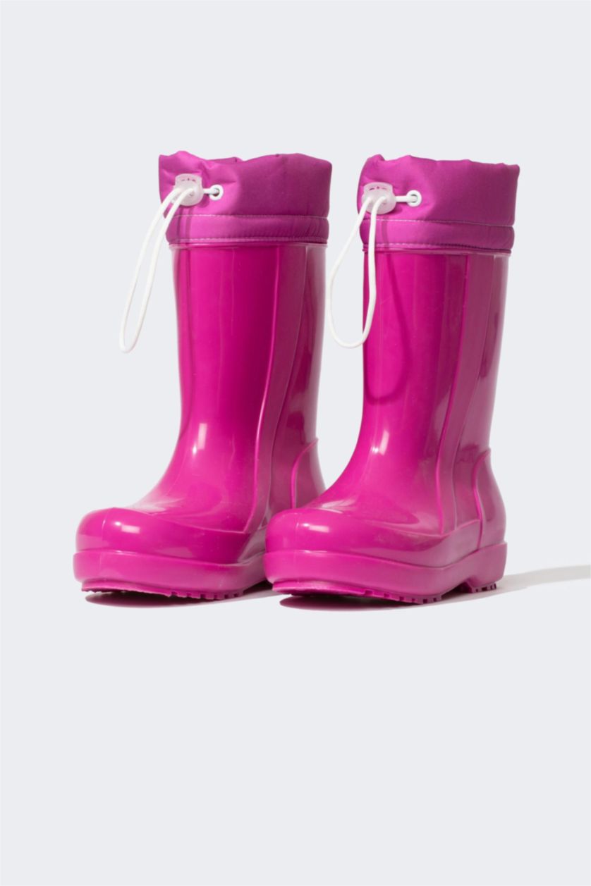 FILLES Violet Clair Bottes de pluie Semelle Plate Fille