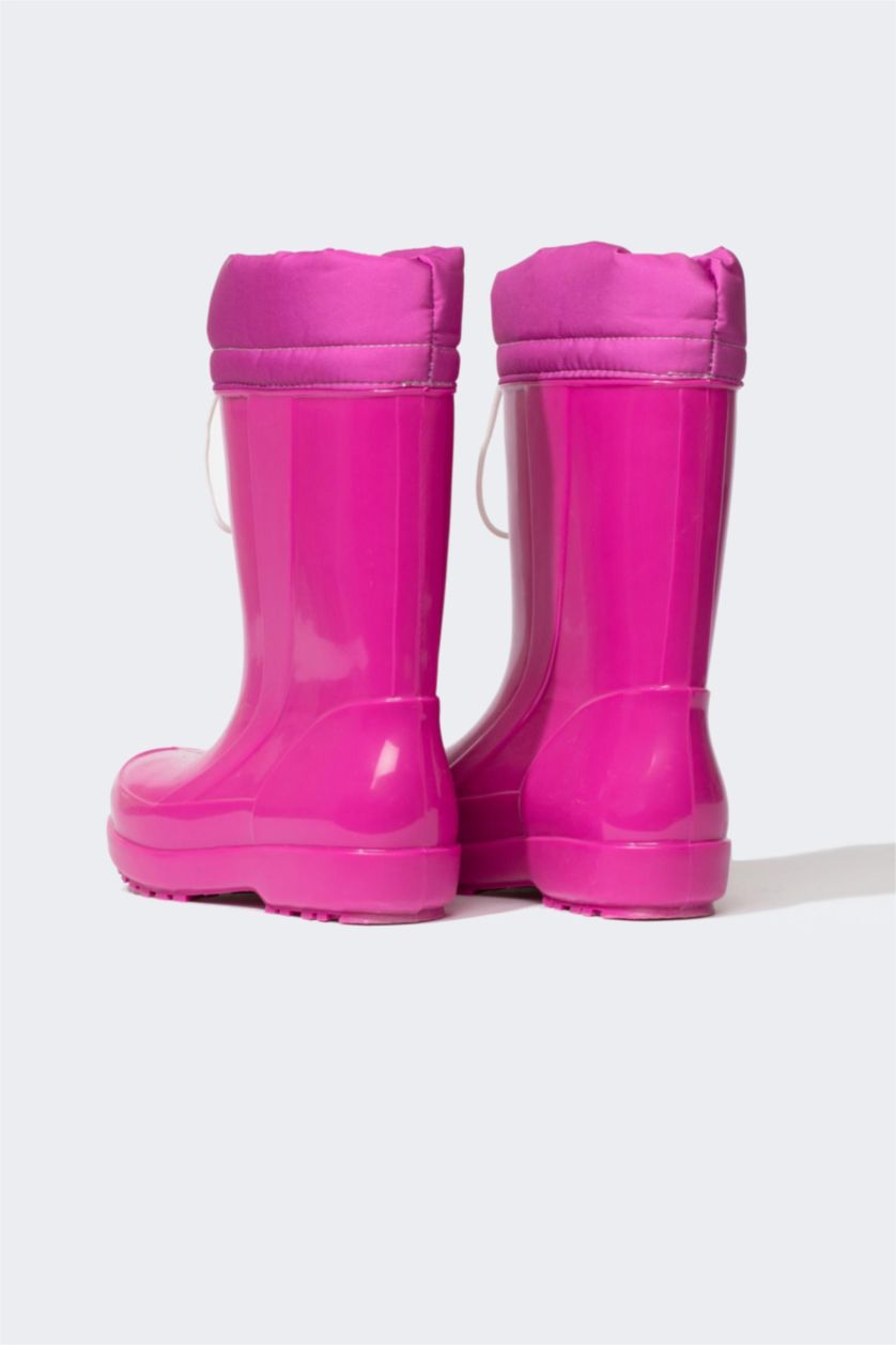 FILLES Violet Clair Bottes de pluie Semelle Plate Fille