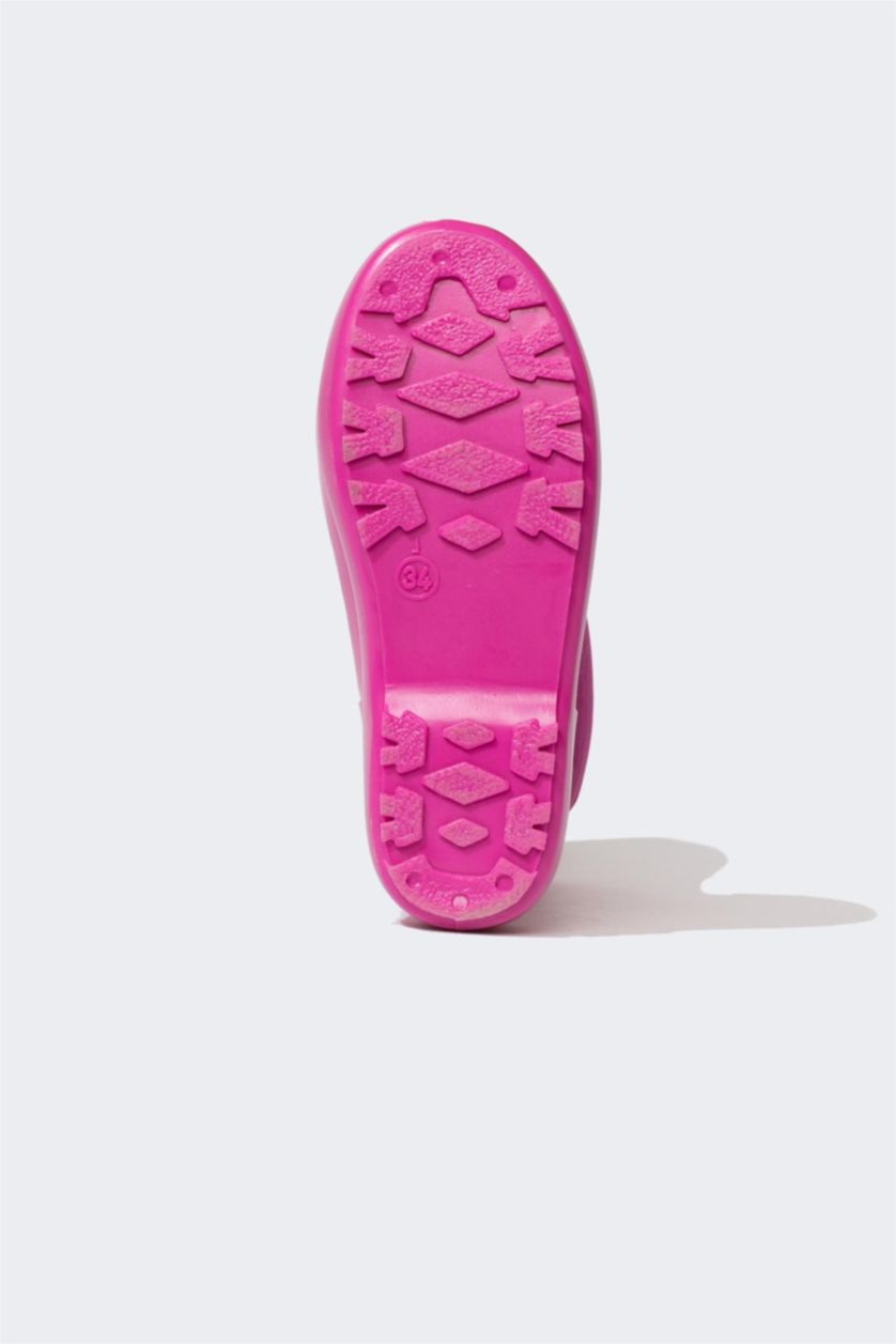 FILLES Violet Clair Bottes de pluie Semelle Plate Fille