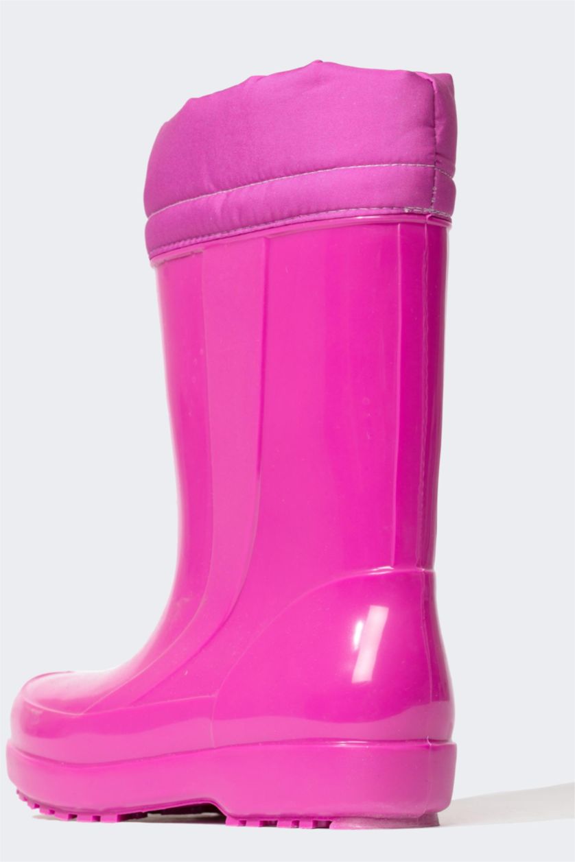 FILLES Violet Clair Bottes de pluie Semelle Plate Fille