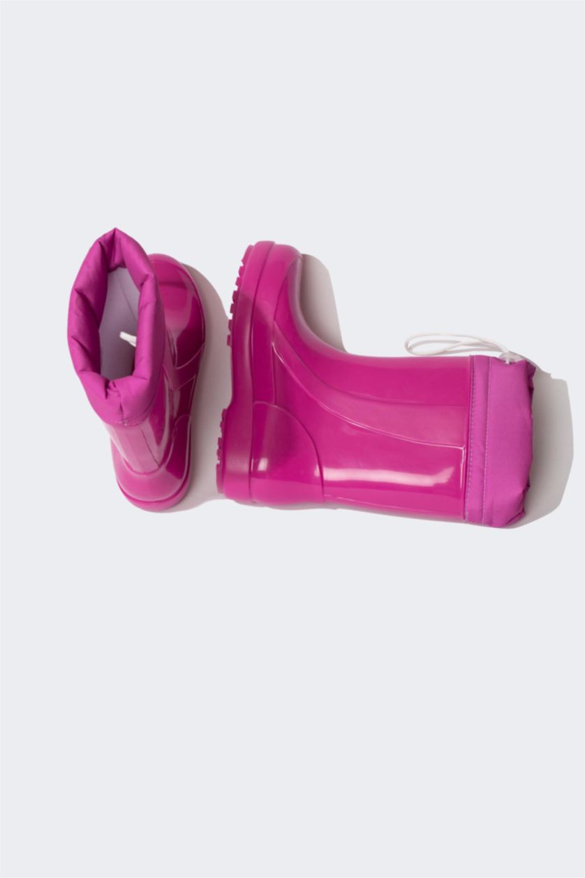 FILLES Violet Clair Bottes de pluie Semelle Plate Fille