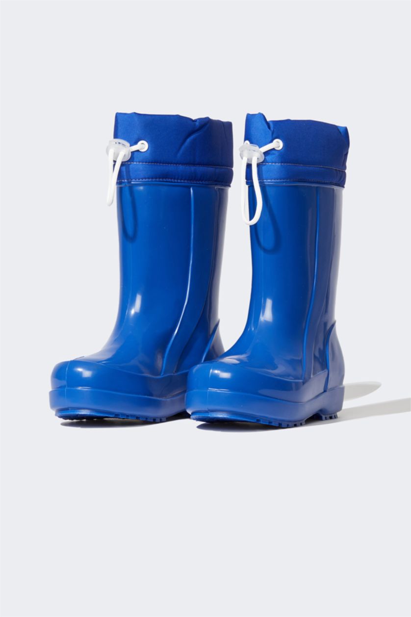 BOYS & TEENS Sax Boys' Flat Bottom Faux Leather Rain Boots