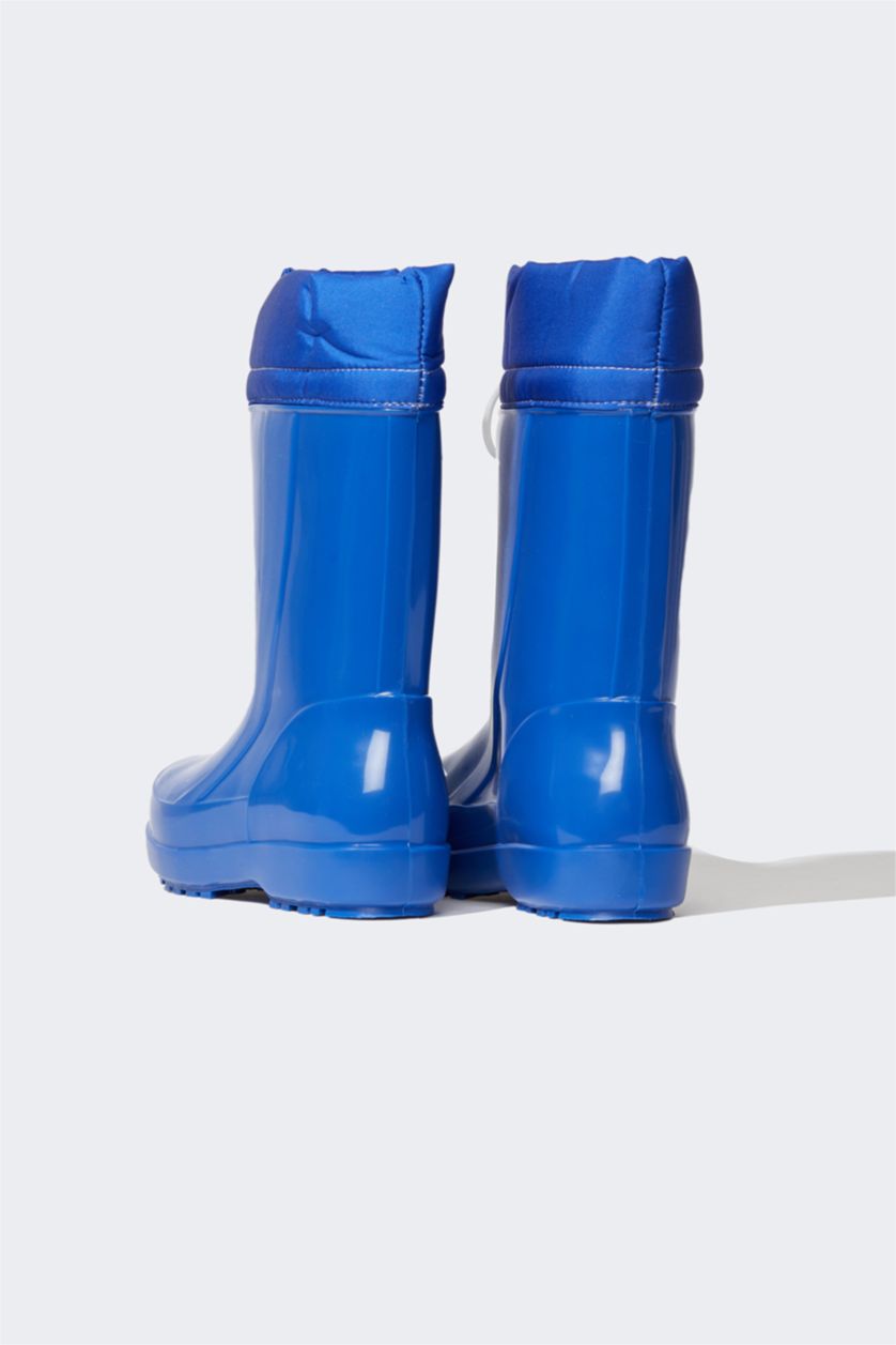BOYS & TEENS Sax Boys' Flat Bottom Faux Leather Rain Boots
