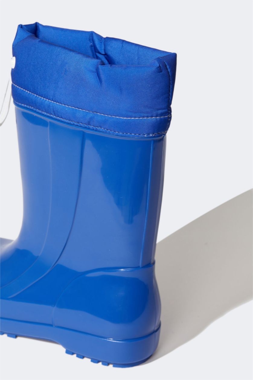 BOYS & TEENS Sax Boys' Flat Bottom Faux Leather Rain Boots