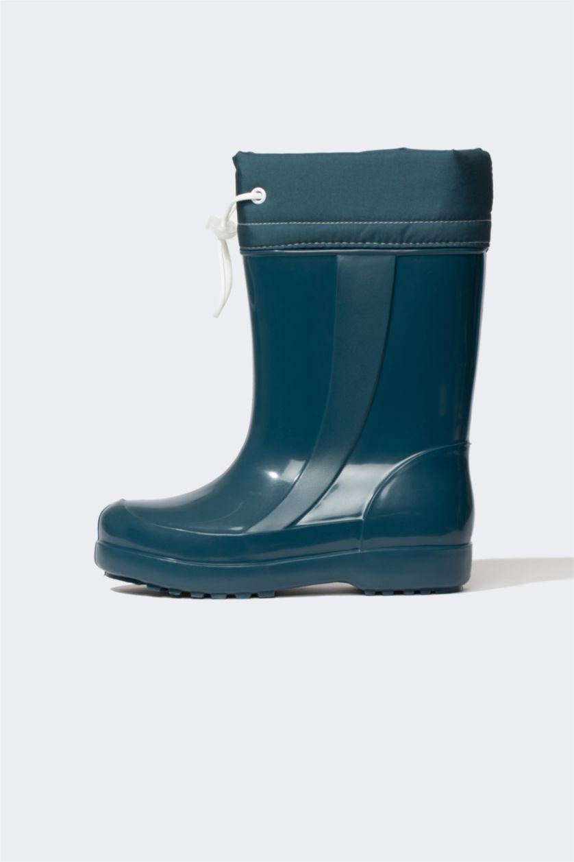 GARÇONS Vert Bottes de pluie Semelle Plate Garçon