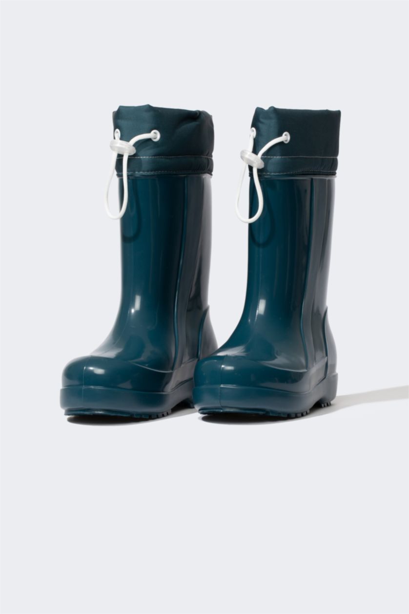 GARÇONS Vert Bottes de pluie Semelle Plate Garçon