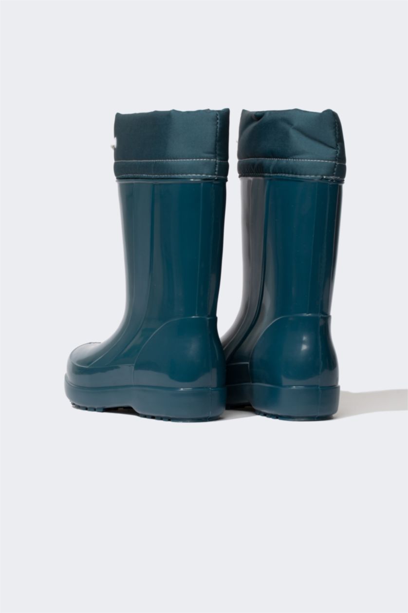 GARÇONS Vert Bottes de pluie Semelle Plate Garçon