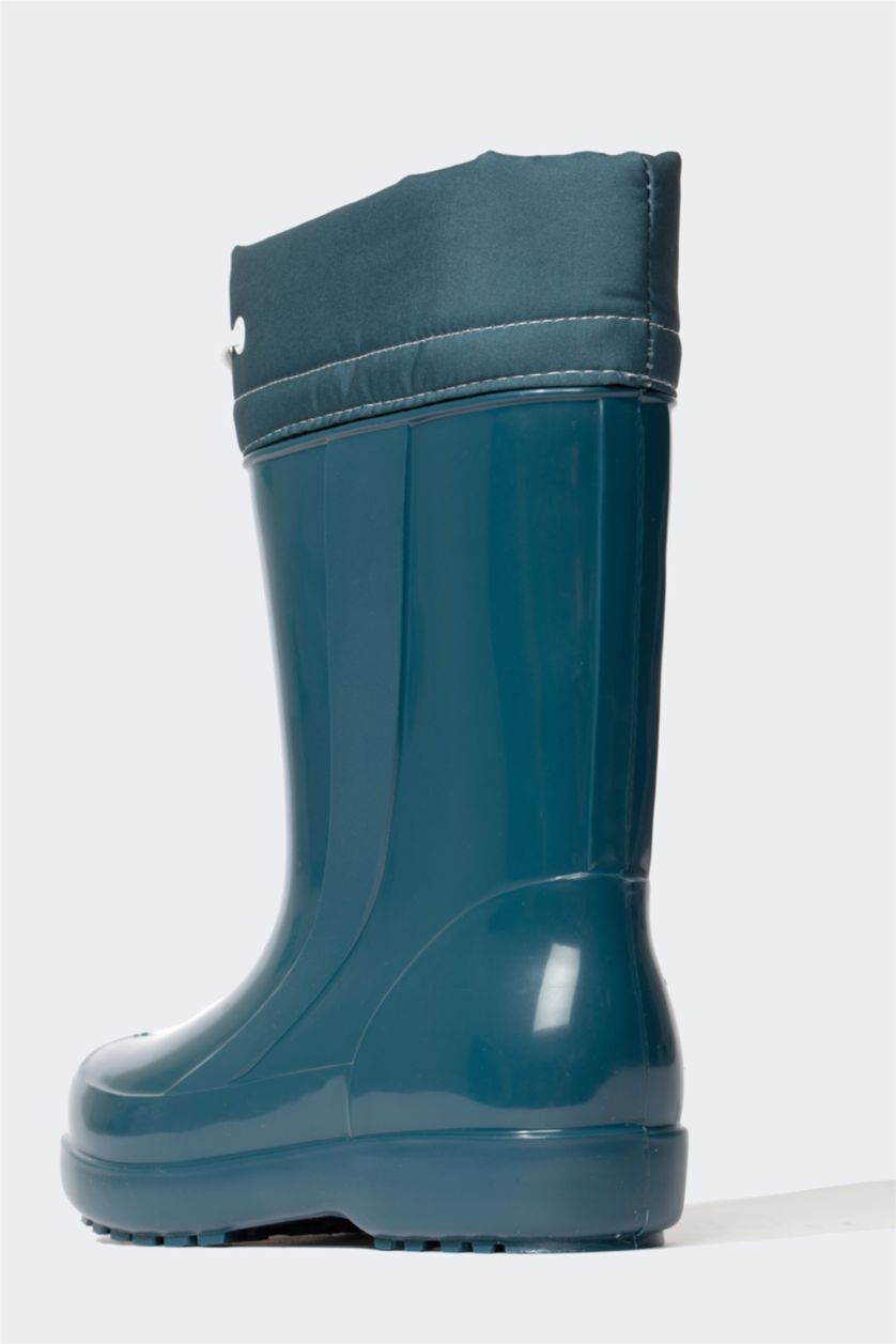 GARÇONS Vert Bottes de pluie Semelle Plate Garçon