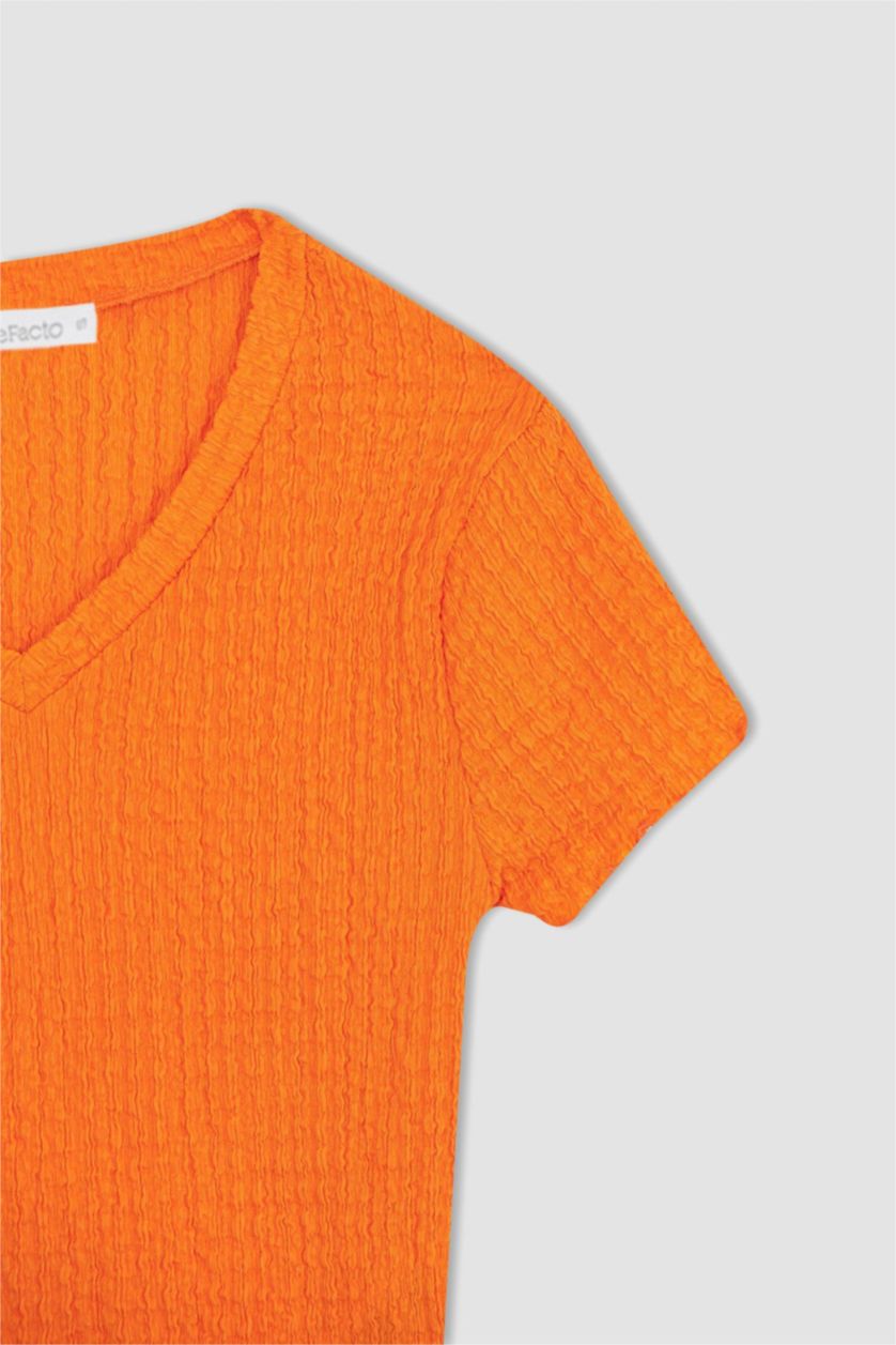 FEMME Orange T-shirt à manches courtes Coupe Slim
