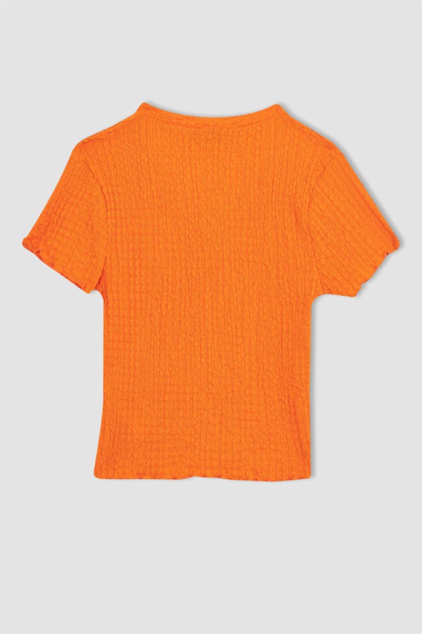 FEMME Orange T-shirt à manches courtes Coupe Slim