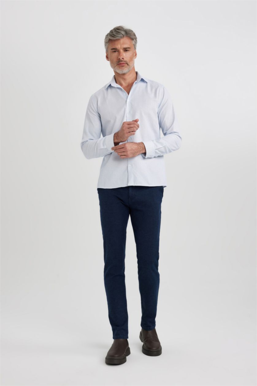 MAN White Modern Fit Long Sleeve Shirt