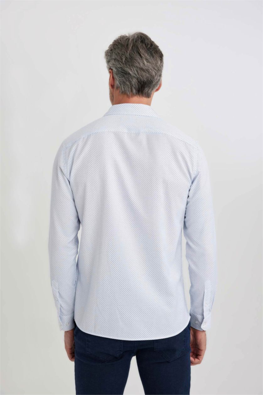 MAN White Modern Fit Long Sleeve Shirt