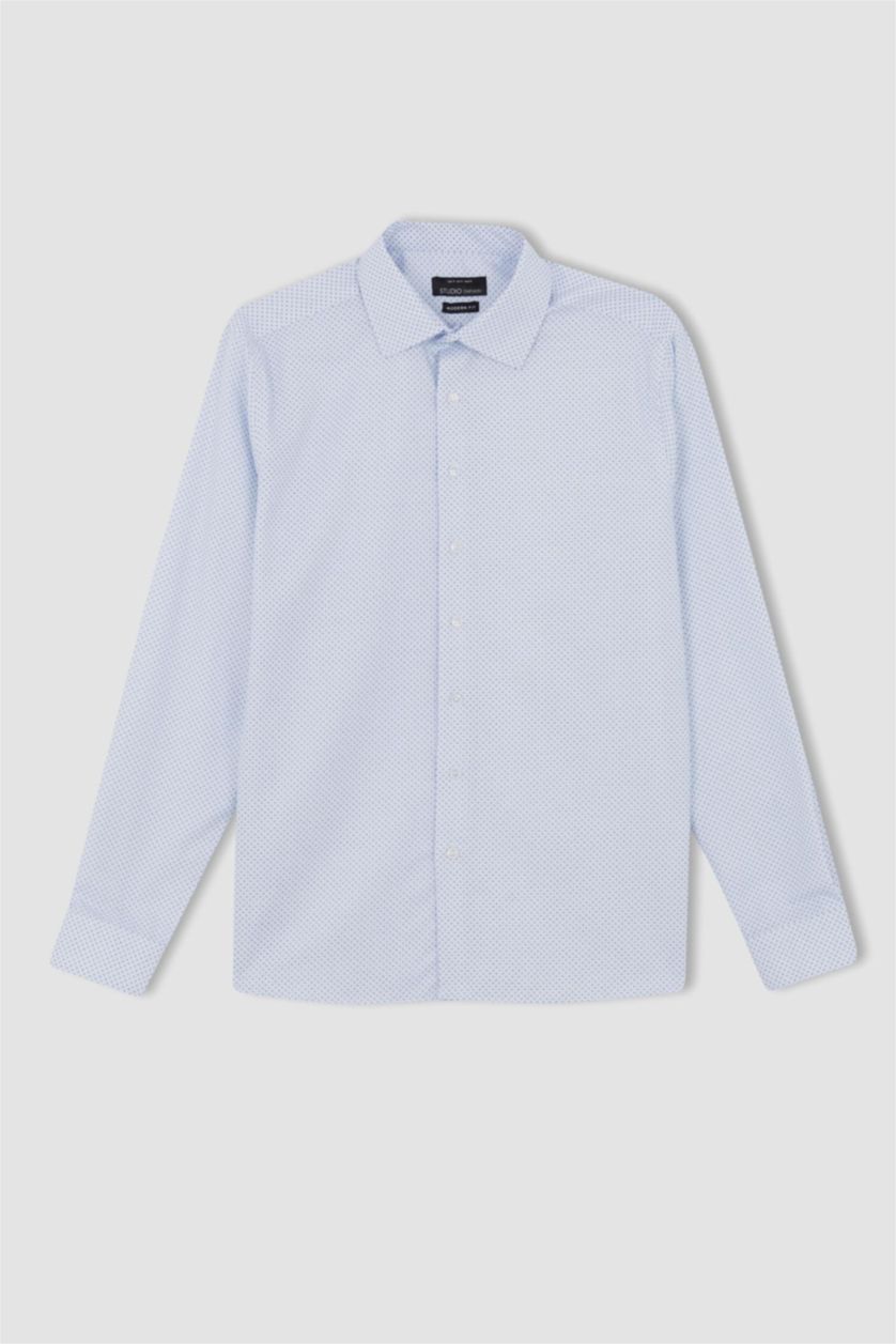 MAN White Modern Fit Long Sleeve Shirt