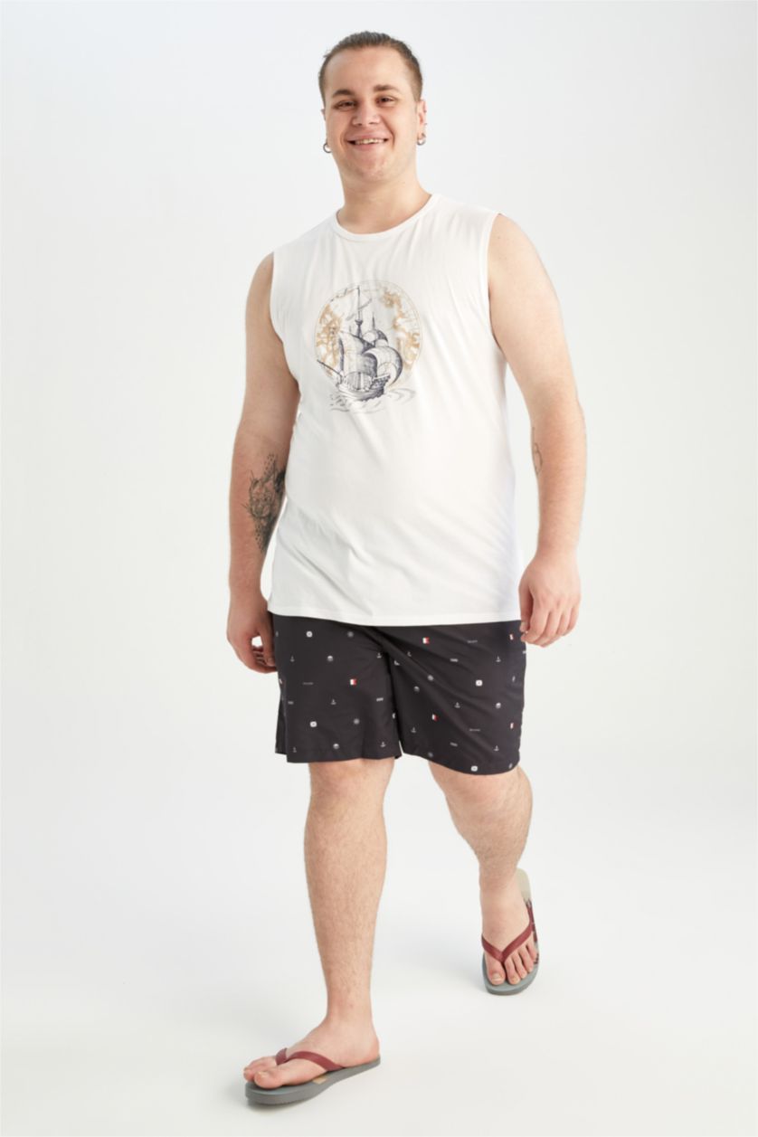 Erkek Lacivert Regular Fıt Diz Üstü