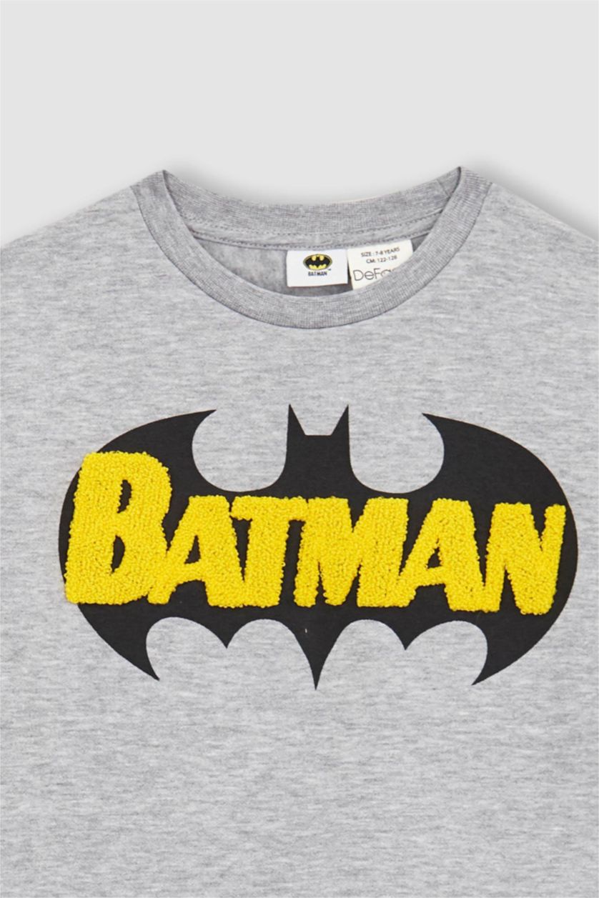 أولاد ميلانج رمادي فاتح سويت شيرت ولادي بياقة مستديرة من باتمان