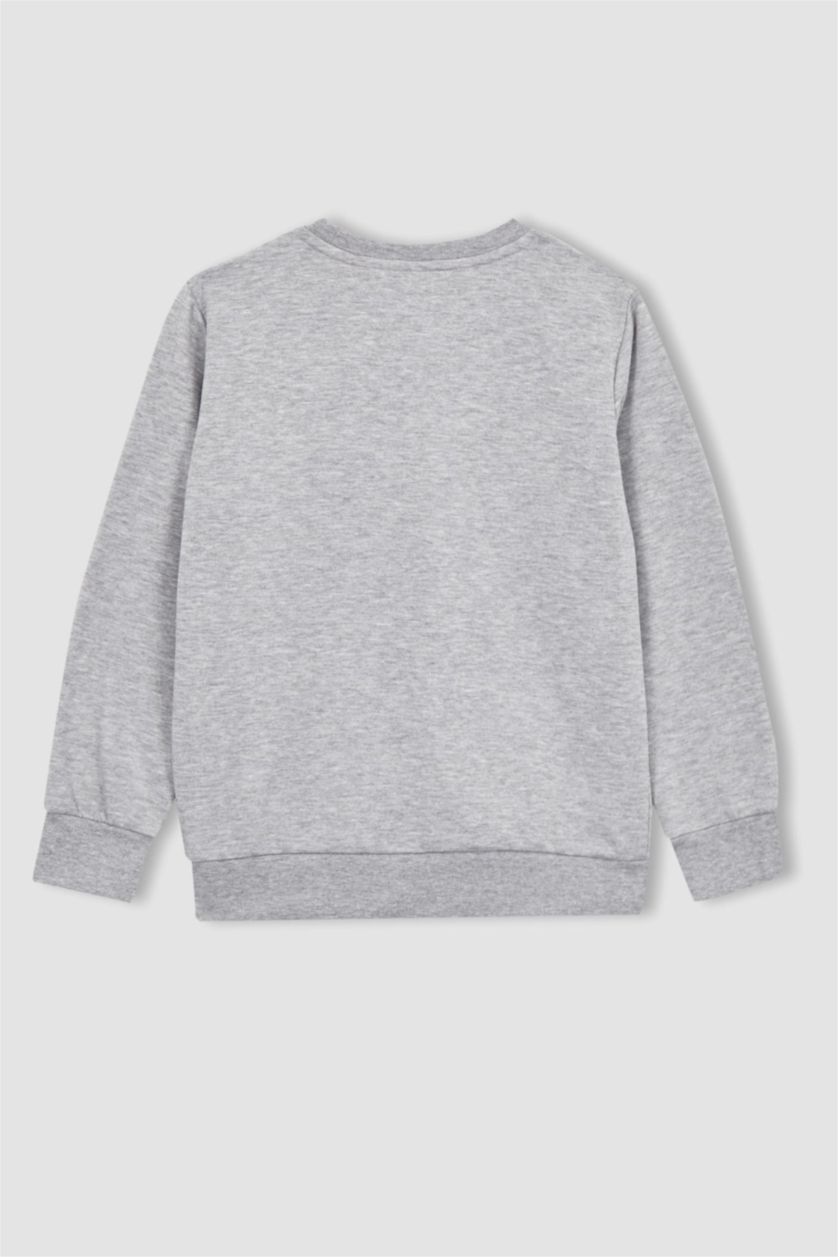 أولاد ميلانج رمادي فاتح سويت شيرت ولادي بياقة مستديرة من باتمان