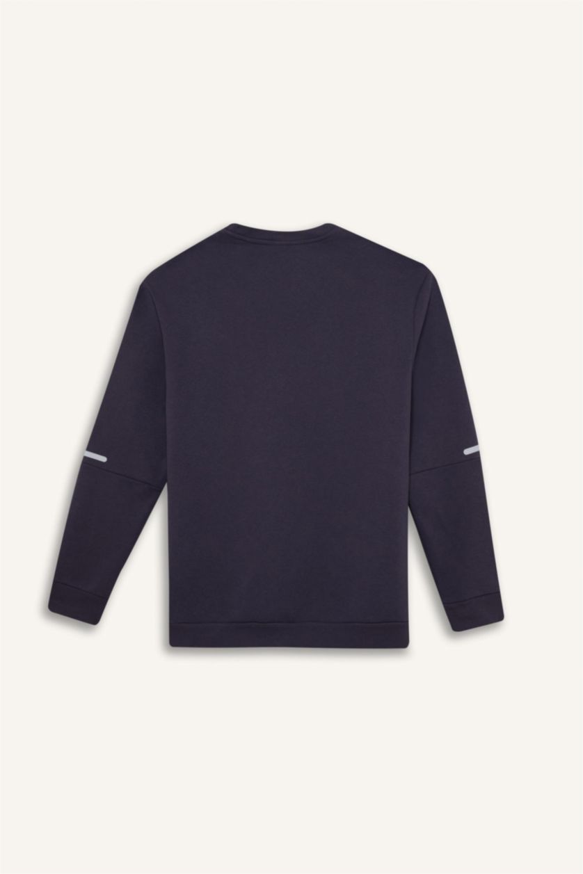 Men Dark Purple Standard Fit Thick Sweatshirt Fabric Sweatshirt