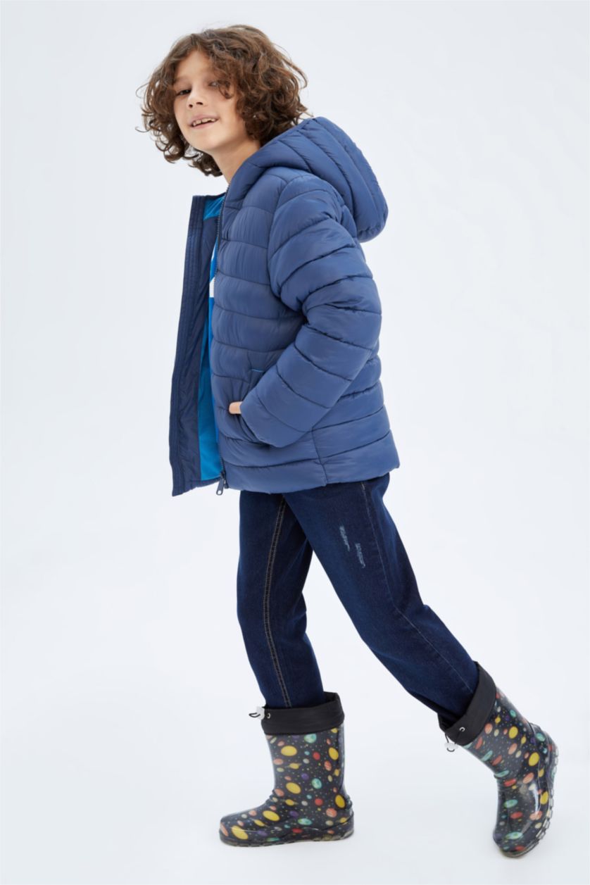 BOYS & TEENS Petrol Boy Water Repellent Hooded Puffer Jacket