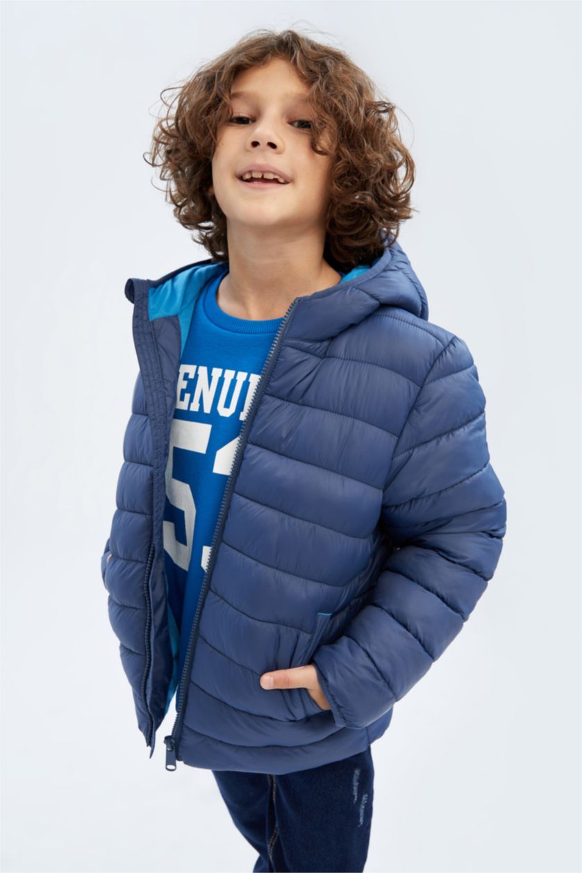 BOYS & TEENS Petrol Boy Water Repellent Hooded Puffer Jacket