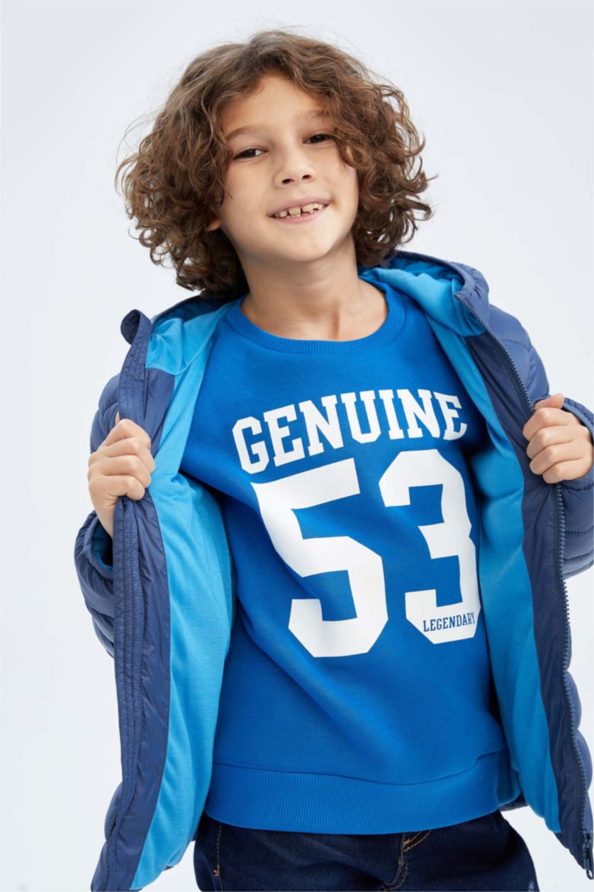 BOYS & TEENS Petrol Boy Water Repellent Hooded Puffer Jacket