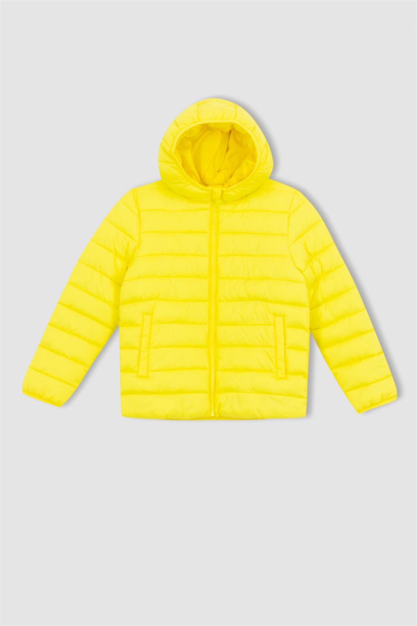 GARÇONS Jaune Doudoune basique imperméable avec Capuche pour garçon