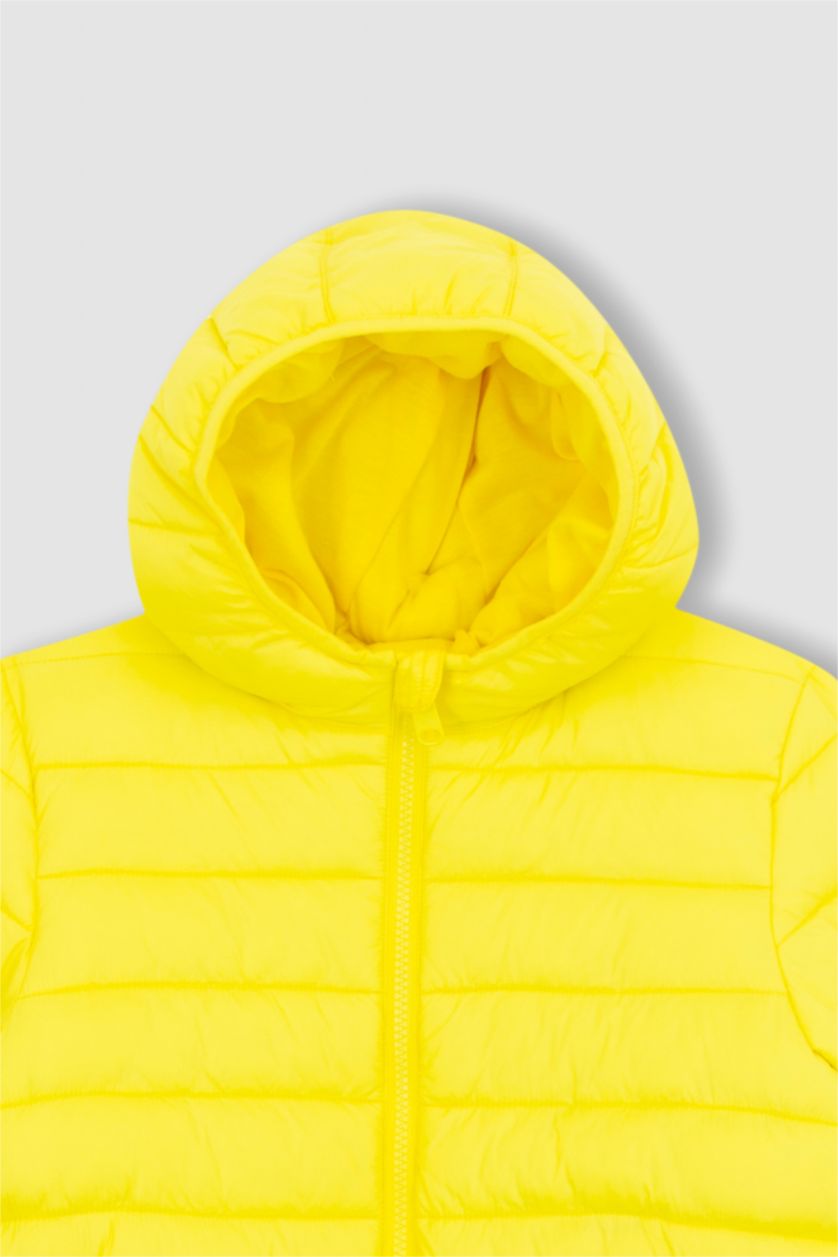 GARÇONS Jaune Doudoune basique imperméable avec Capuche pour garçon