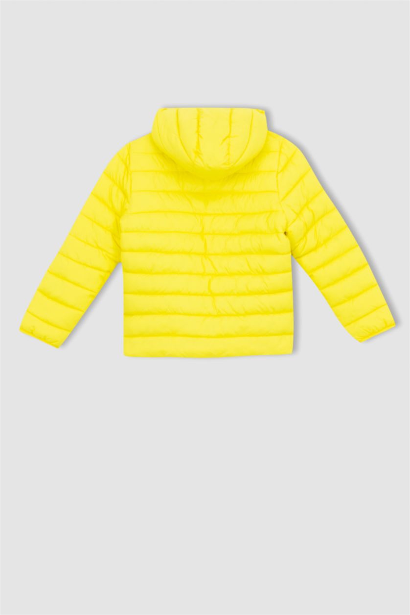GARÇONS Jaune Doudoune basique imperméable avec Capuche pour garçon