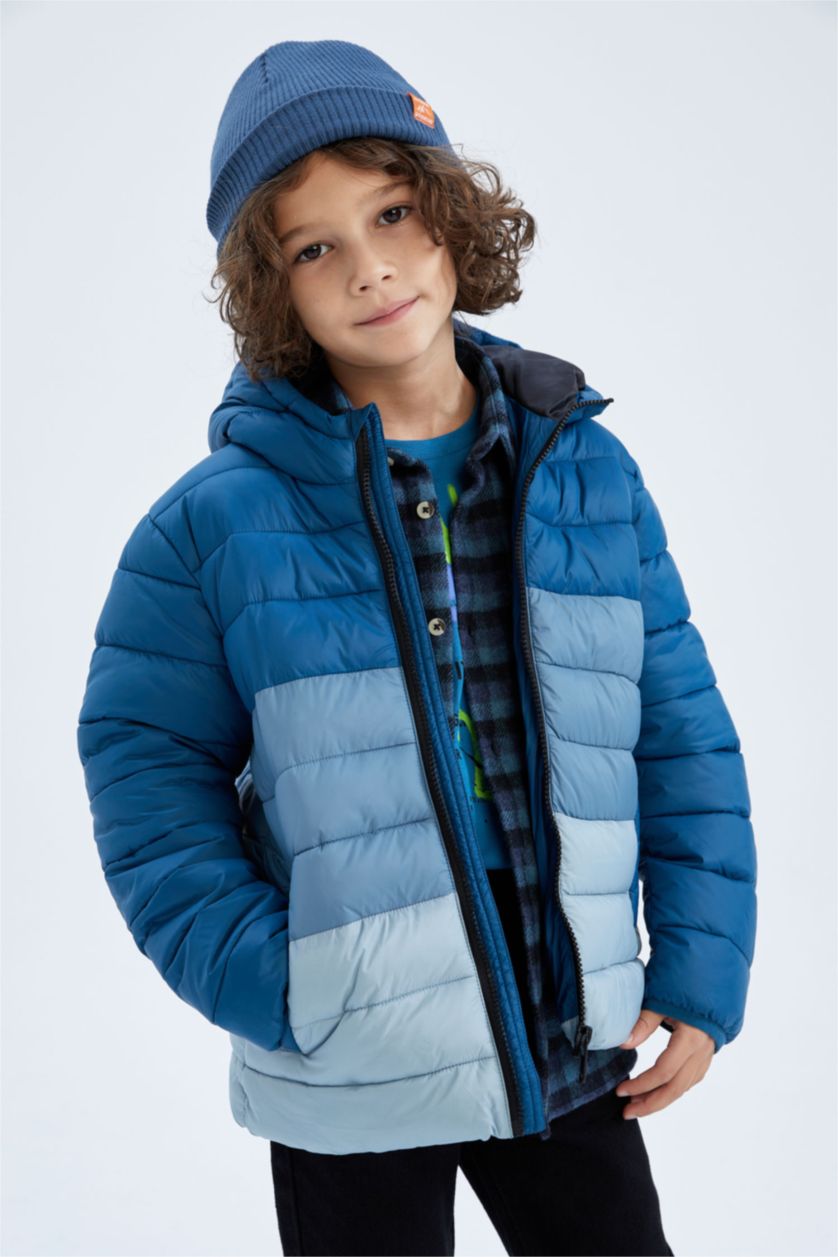 GARÇONS Vert Doudoune Imperméable à Capuche Pour Garçon