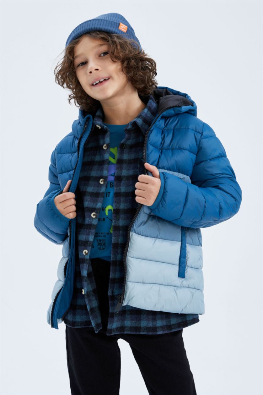 GARÇONS Vert Doudoune Imperméable à Capuche Pour Garçon