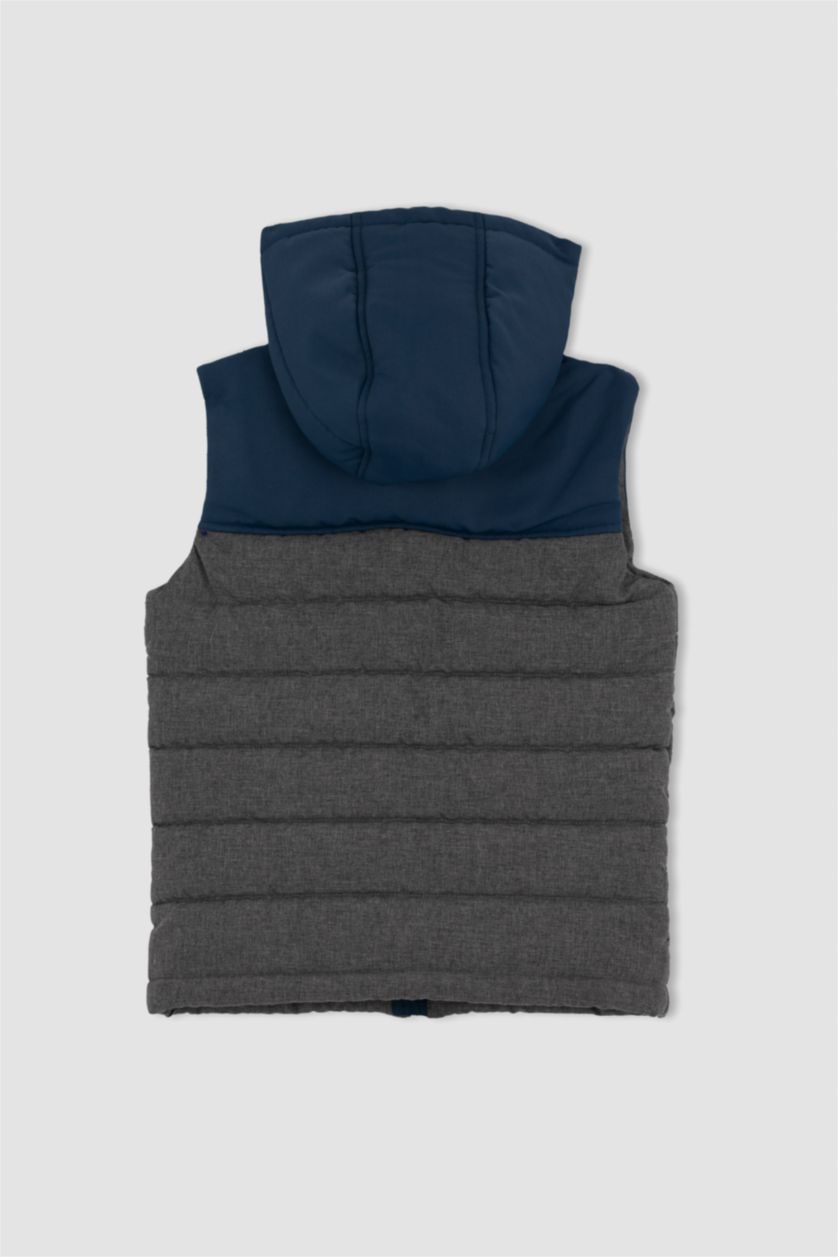 GARÇONS Vert Gilet Gonflable À Capuche Déperlant Garçon