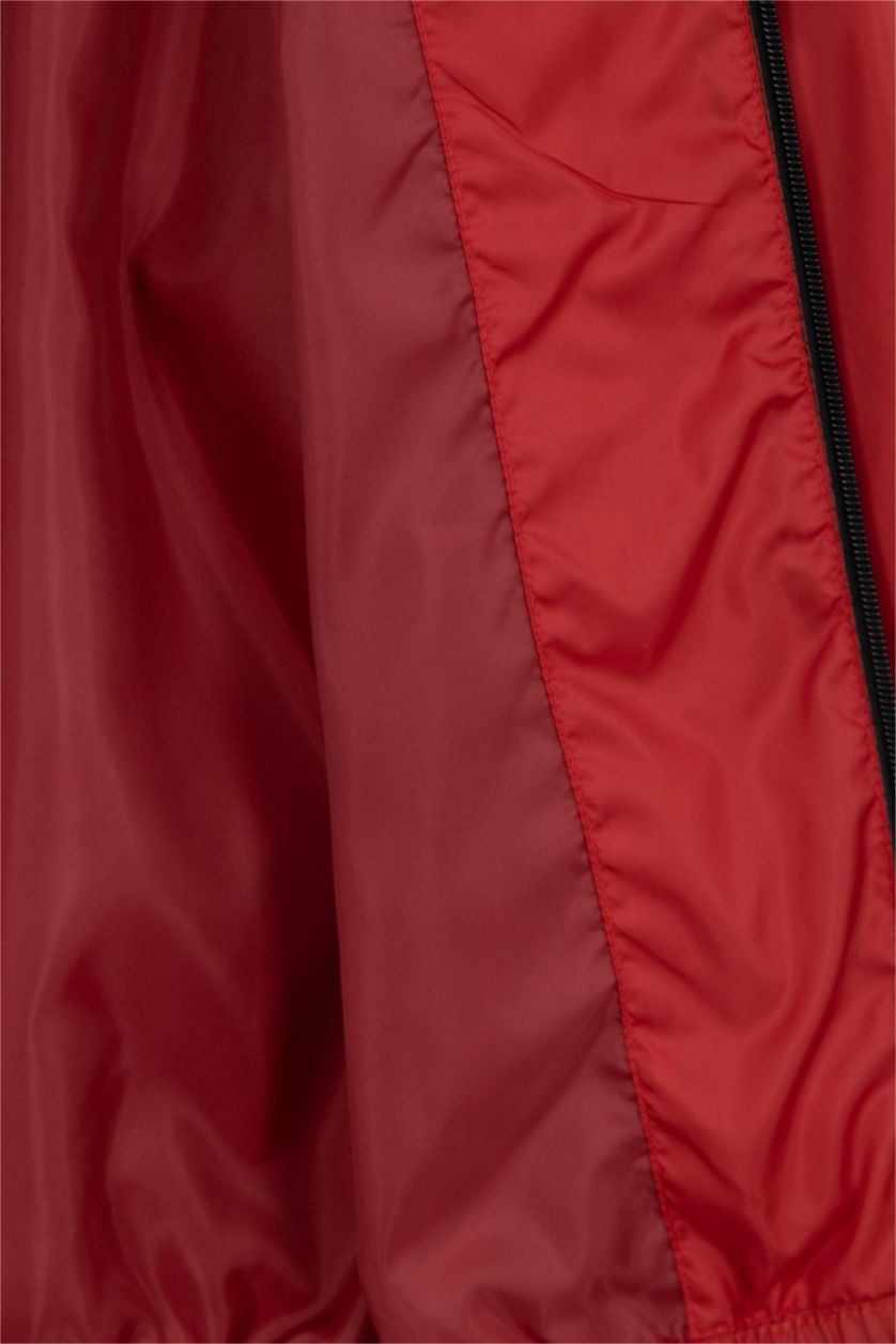 Мальчики и подростки Красный Дождевик водоотталкиващий с капюшоном для мальчиков