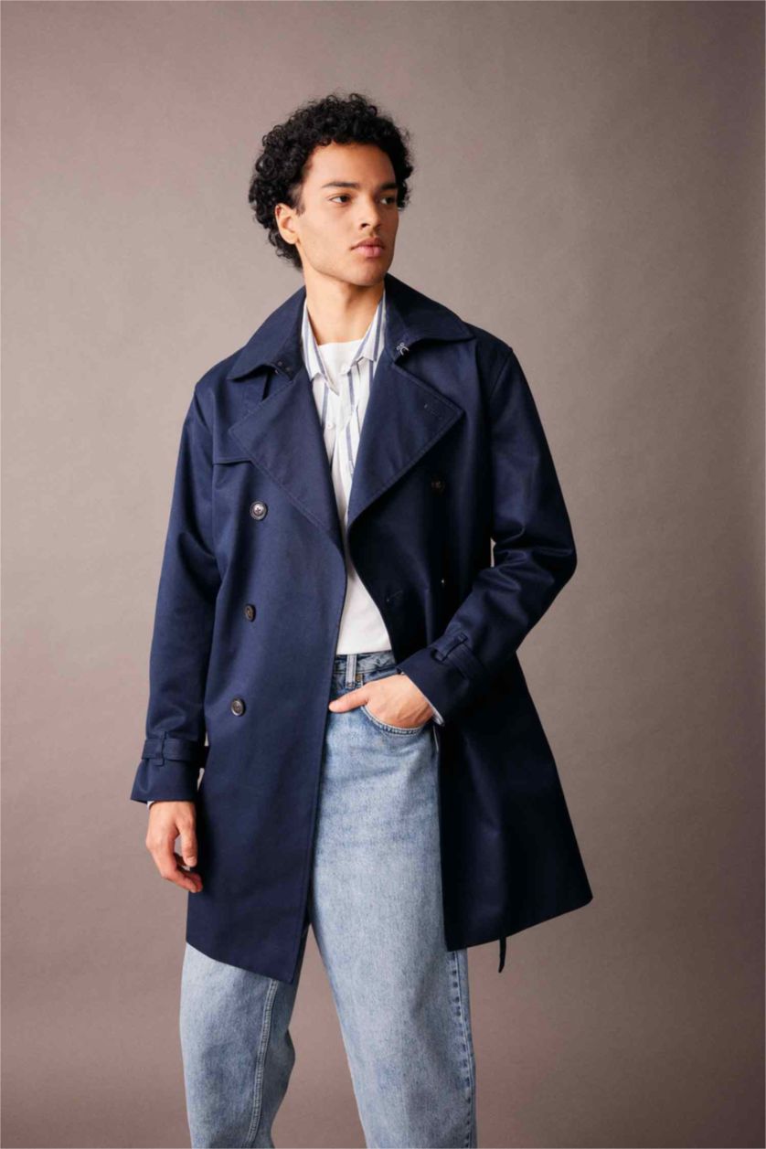 Erkek Lacivert Düğmeli Parka