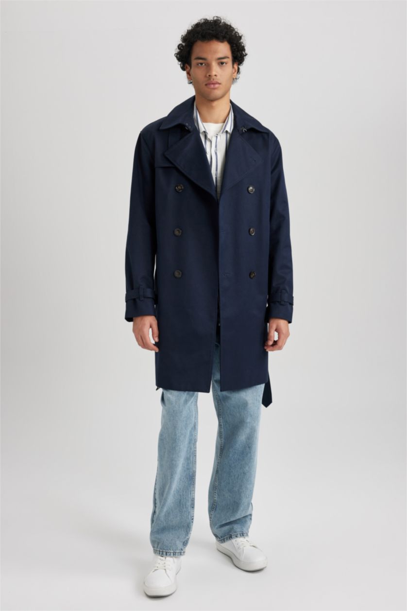 Erkek Lacivert Düğmeli Parka