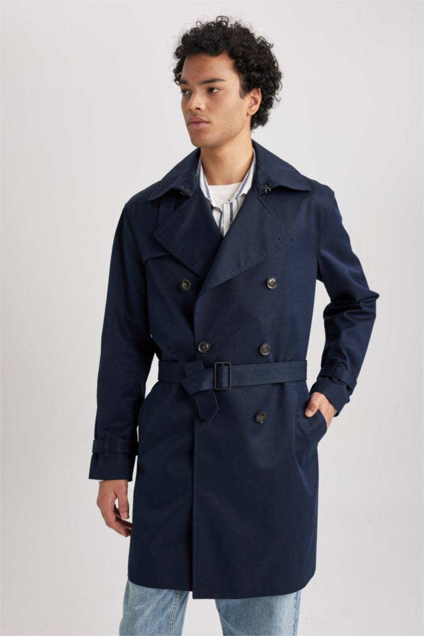 Erkek Lacivert Düğmeli Parka