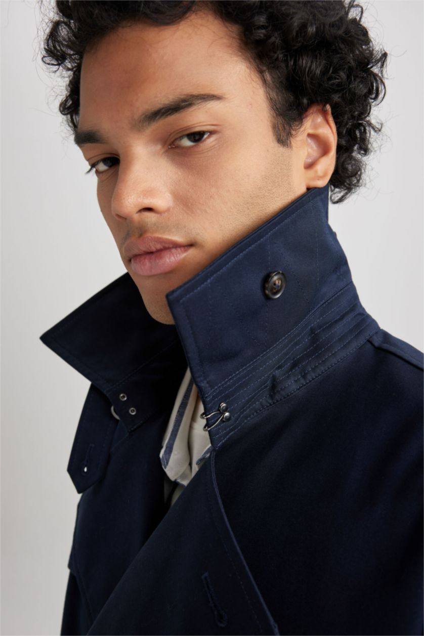 Erkek Lacivert Düğmeli Parka