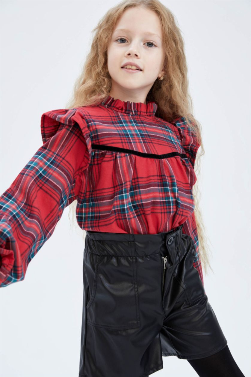 Дівчачий червоний Блузка з довгим рукавом з бавовни для дівчаток