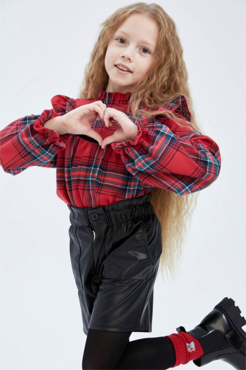 Дівчачий червоний Блузка з довгим рукавом з бавовни для дівчаток